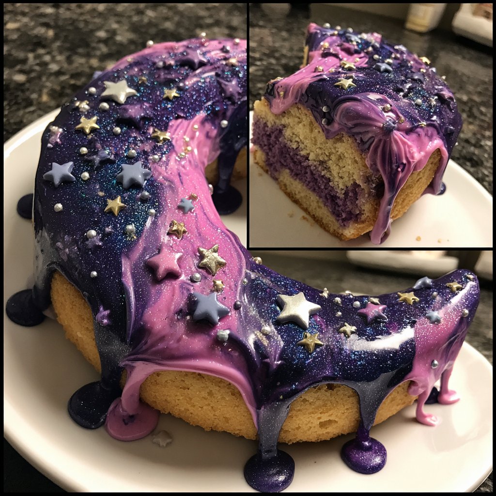 Pisces Cake With Galaxy Theme
