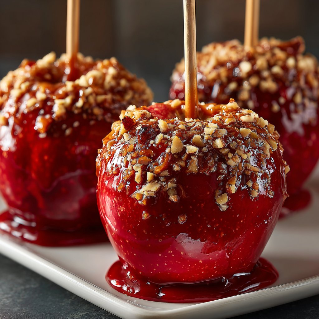 Homemade Candy Apples With Red Food Coloring