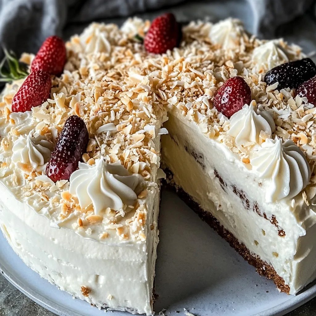 White Chocolate, Creamy Coconut & Almond Cake