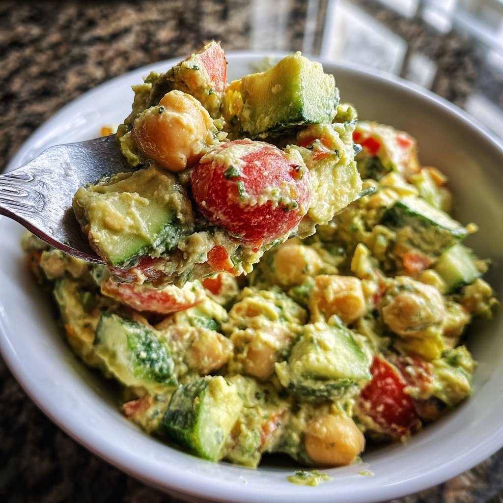 Healthy & Light Avocado Chickpea Salad