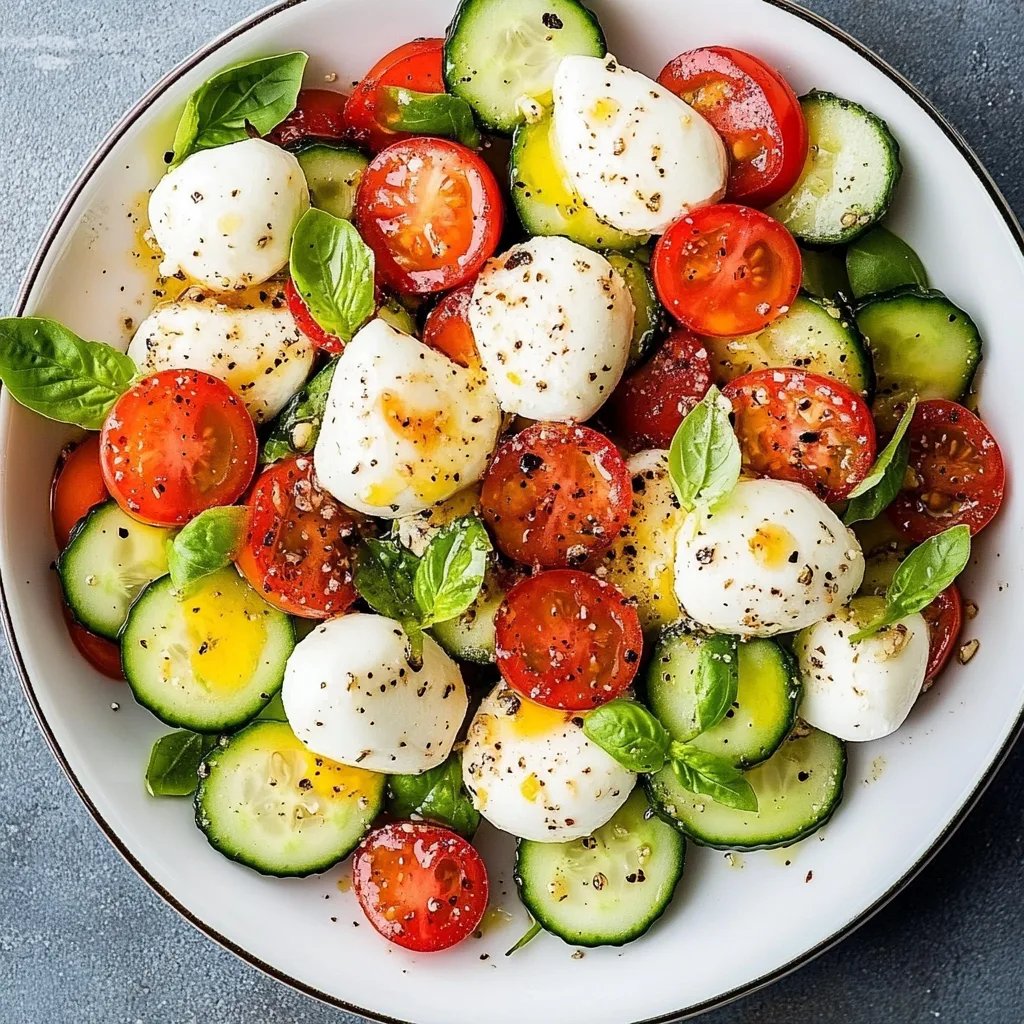 Easy Cucumber Caprese Salad