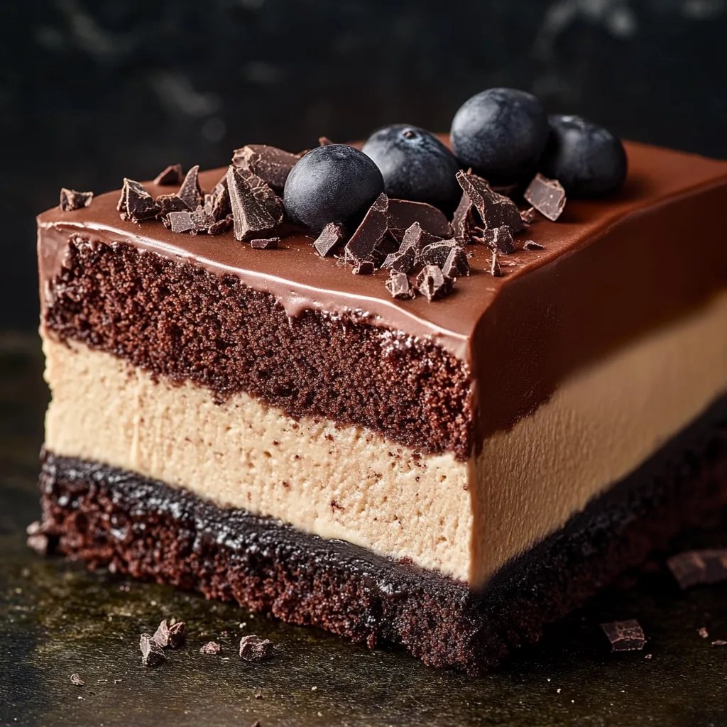 Decadent Triple Chocolate Mousse Cake