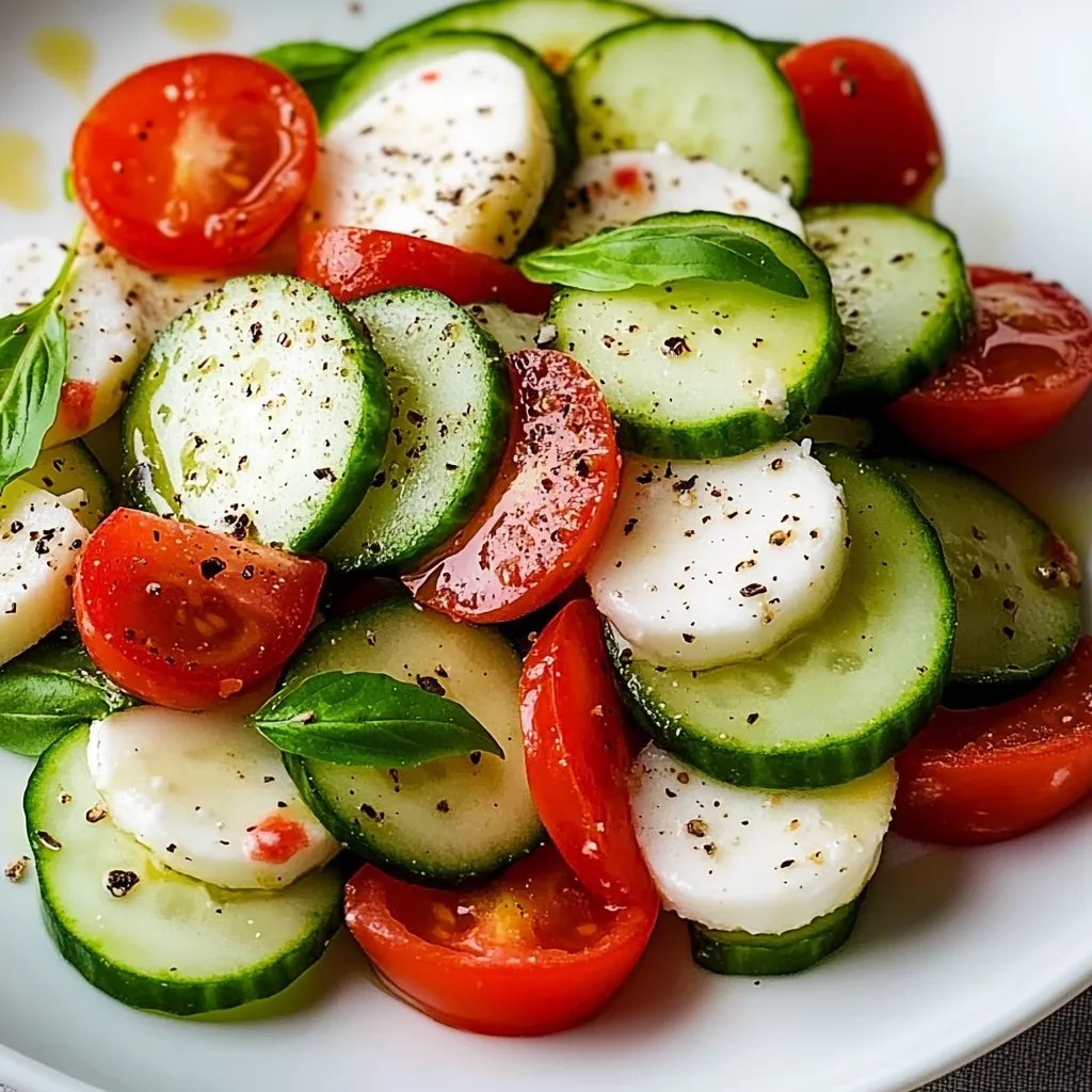 Easy Cucumber Caprese Salad