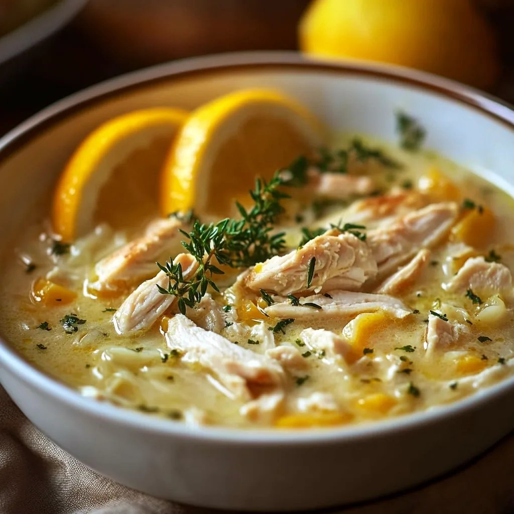 Mediterranean Lemon Chicken Soup: A Creamy, Comforting Bowl of Sunshine