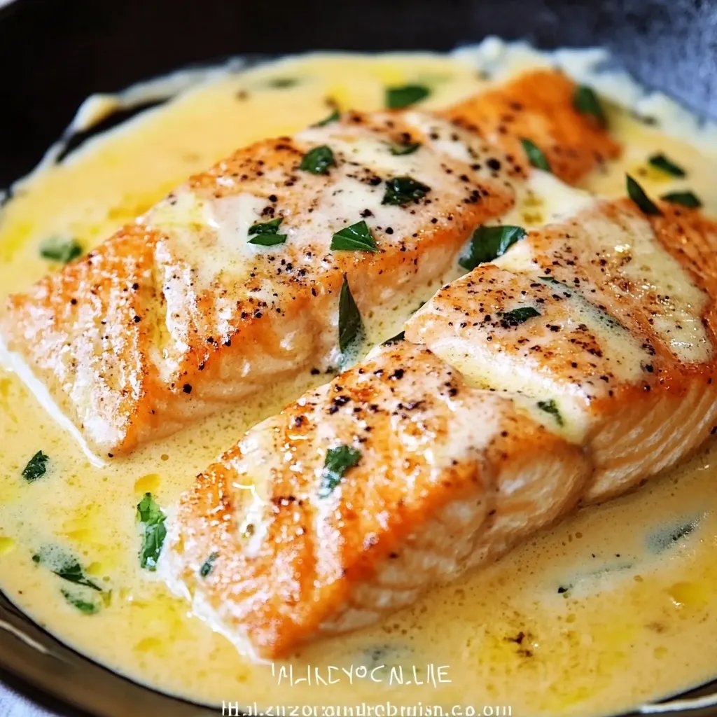 Tuscan Salmon with Parmesan Cream Sauce