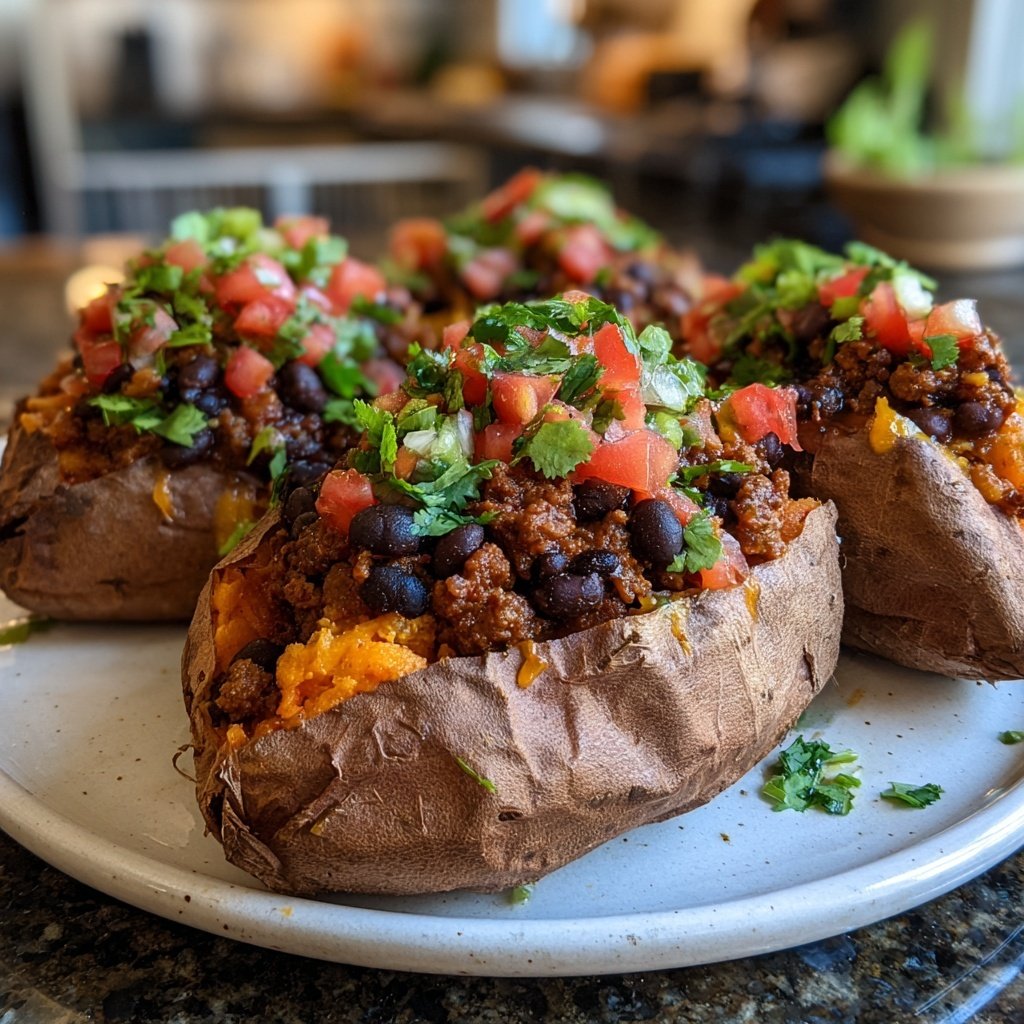 Easy Taco Stuffed Sweet Potatoes